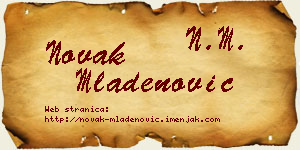 Novak Mladenović vizit kartica